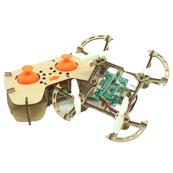 Drone en bois kit de bricolage assemblé en bois jouet télécommandé kit fixe jouets télécommandés kit