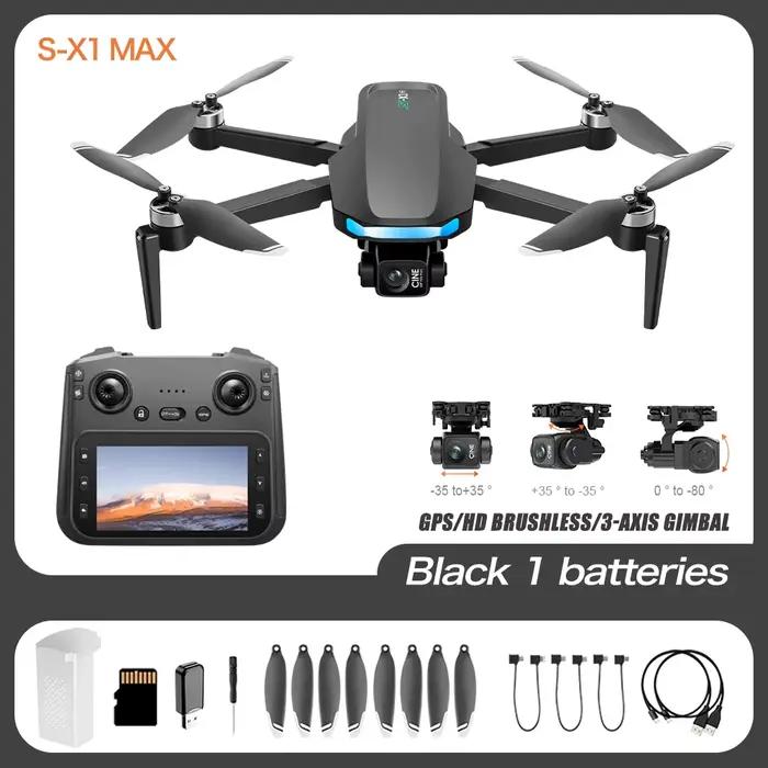 Drone GPS haut de gamme S-X1, caméra professionnelle 8K avec écran, Transmission d'image numérique 1