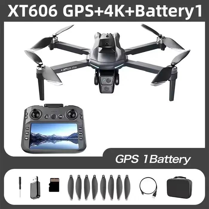 Nouveau drone pliable XT606 Max avec double caméra HD 4K 8K, nacelle 3 axes, retour GPS et rotation 