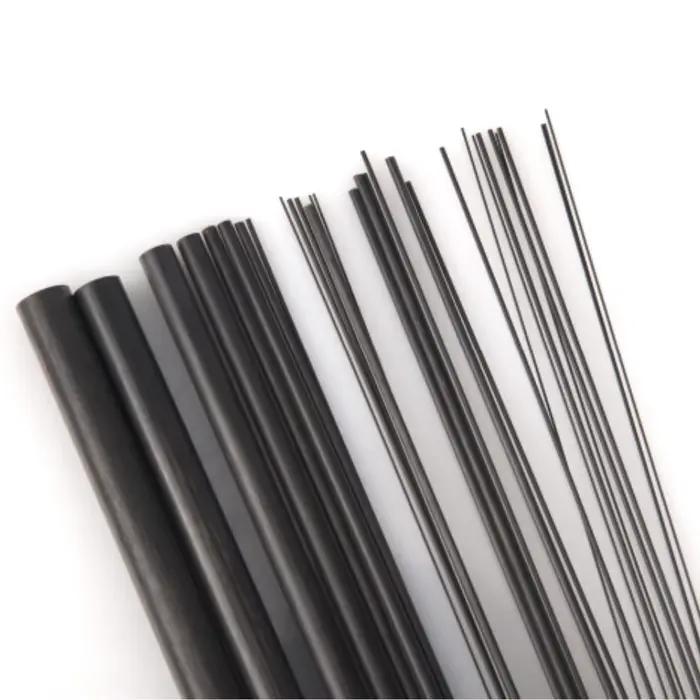 Tiges solides en Fiber de carbone, diamètre 0.5mm ~ 12mm, arbre cylindrique en carbone pour modèles 