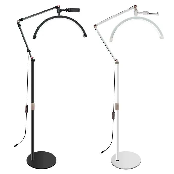 16 pouces LED demi-lune cils lumière température 3000 K-6000 K sol LED anneau lampe pour beauté du v