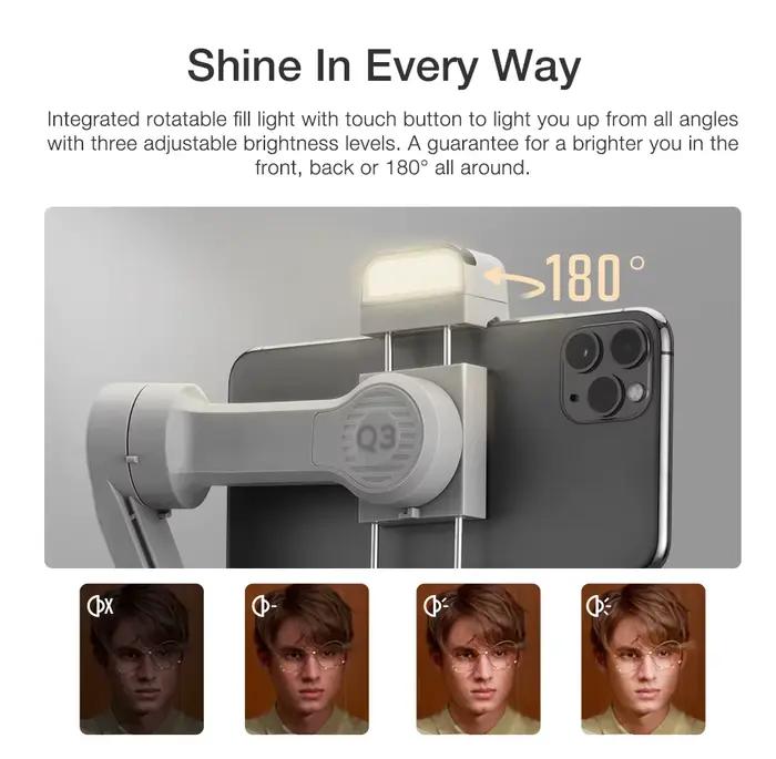 ZHIYUN SMOOTH Q3 cardan officiel lisse Q3 pour téléphone, stabilisateur de téléphone portable à 3 ax