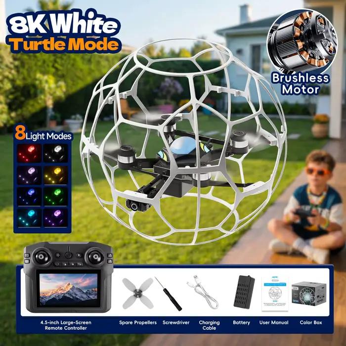 Drone V51 pour compétition de football, protection intégrale 3D, quadricoptère RC sans balais avec c
