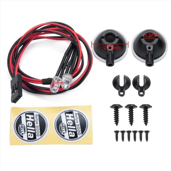 MIBIDAO 2/4LED RC voiture toit lumière ronde lampe projecteur pour 1/10 Axial SCX10 II 90046 TRX4 Ta