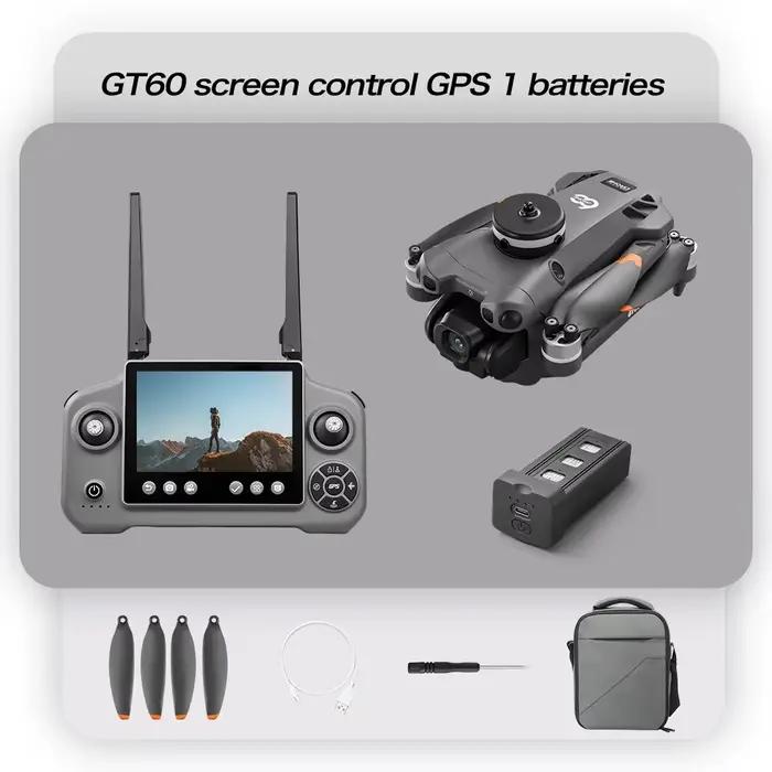 Drone professionnel GT60 4K GPS avec écran 4,5 pouces, WiFi FPV, photographie aérienne 360° °   Joue