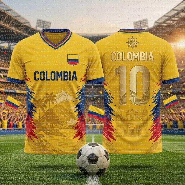 Maillot de football Colombie 2026 – Cadeau pour les fans de la Colombie – T-shirt de l'équipe nation