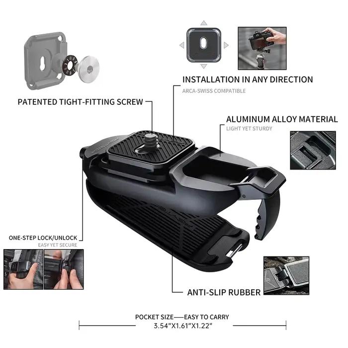 IcalYTECH-réinitialisation pour appareil photo Beetle avec plaque, système de dégagement rapide pour