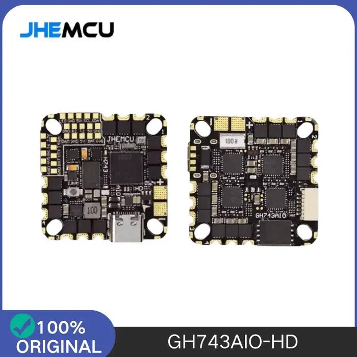 Contrôleur de vol JHEMCU GH743AIO-HD F743 avec gyroscope ICM-42688 et ESC 4-en-1 AM32 40A/50A, 3-6S 