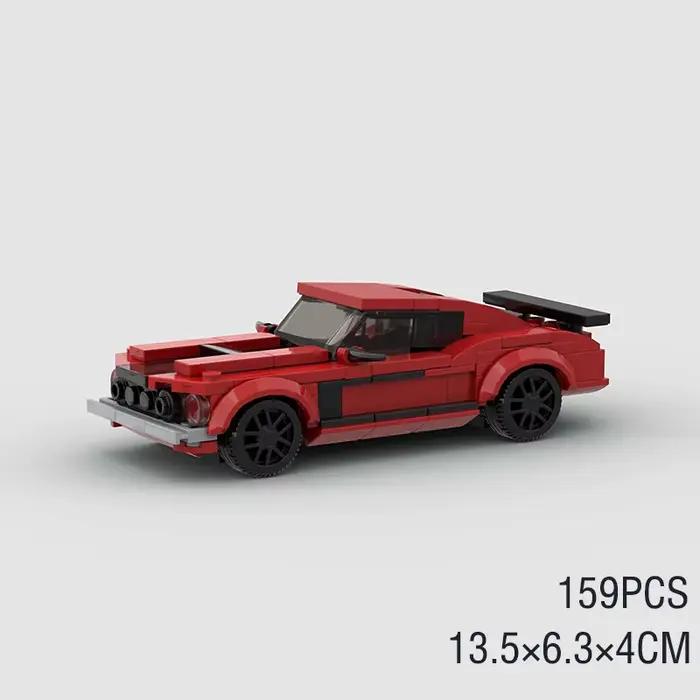 Boss 302 MOC voiture vitesse Super véhicule de course 69 Mustang modèle technique bloc de constructi