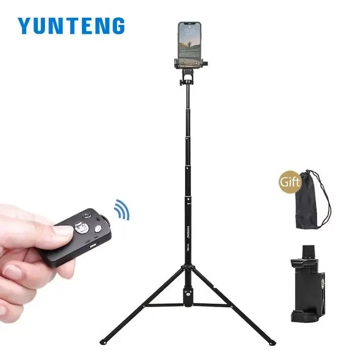 YUNTENG-Trépied rehaussé pour téléphone portable, perche à selfie, télécommande Bluetooth, prise de 