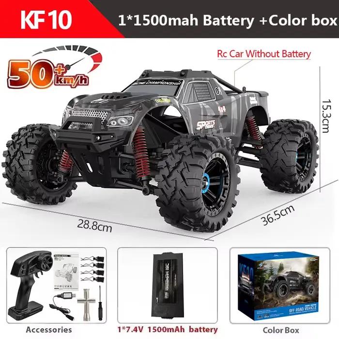KF10 1:10 4WD RC voiture 70 KM/H ou 50 KM/H voiture tout-terrain 2.4G haute vitesse course moteur sa