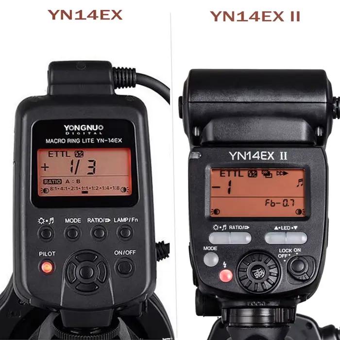 Yongnuo YN14EX II TTL Macro anneau Flash Speedlite lumière LED pour Canon Sony caméra cavité buccale