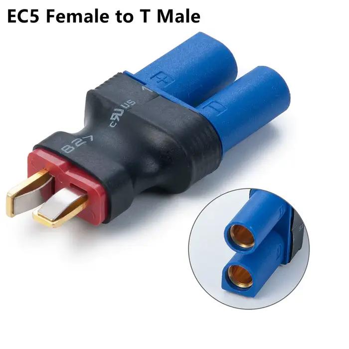 MIBIDAO EC5 à T Deans connecteur mâle femelle RC Lipo pièces de commande de batterie adaptateur de p
