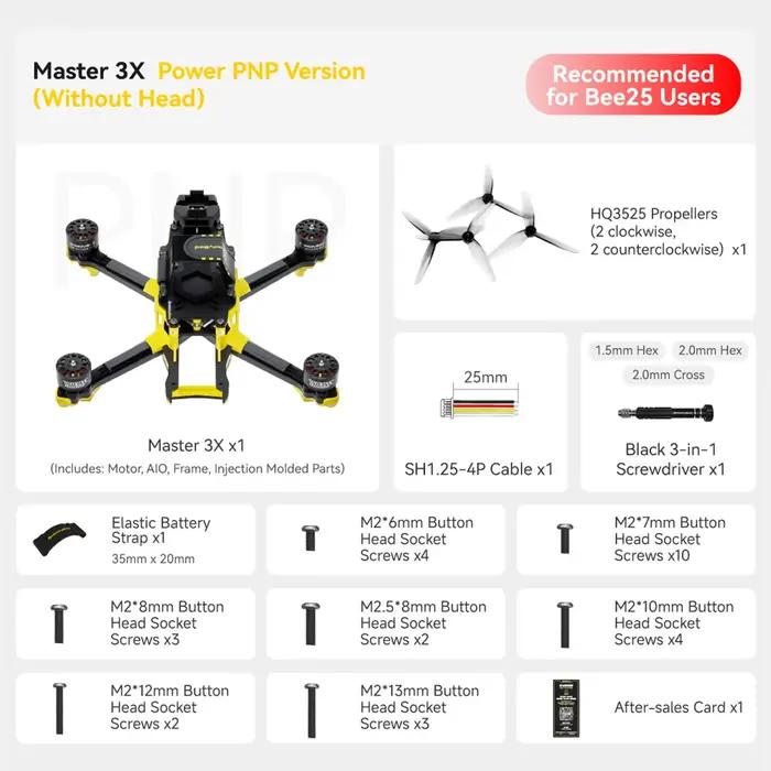 SpeedyBee Master 3X Power PNP ELRS Version/O4 Pro PNP ELRS Version FPV Drone pour FPV Freestyle Raci