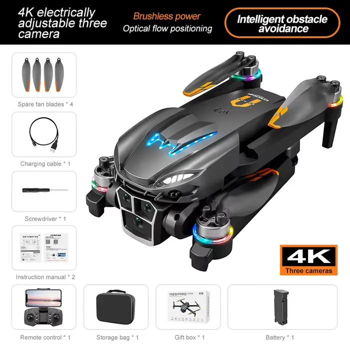 Drone FPV A23 PRO RC pour la photographie, caméra HD grand angle 4K 1080P, hélicoptère pliable, mini