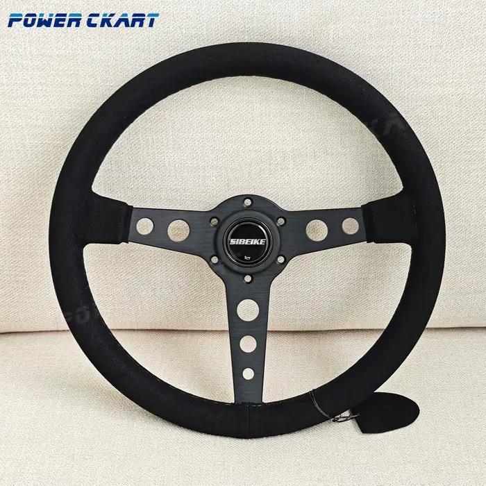 Volant de sport en cuir suédé SIBEIKE JDM, volant de course simulé modifié pour voiture