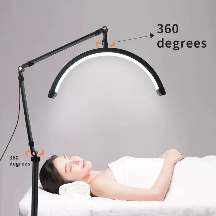 16 pouces LED demi-lune cils lumière température 3000 K-6000 K sol LED anneau lampe pour beauté du v