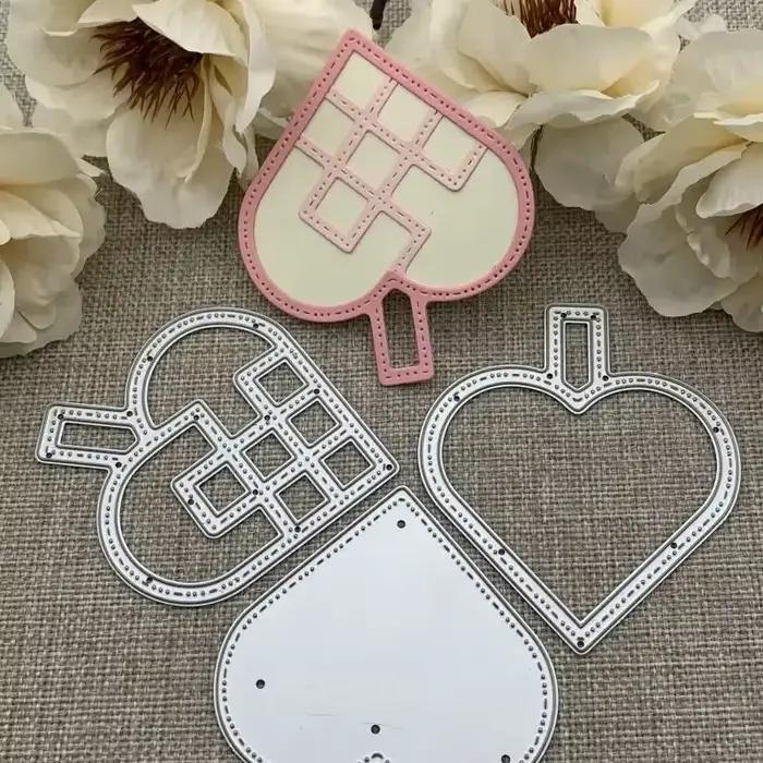 Nouvelles matrices de découpe en métal en forme de cœur pour scrapbooking DIY, gaufrage décoratif, a