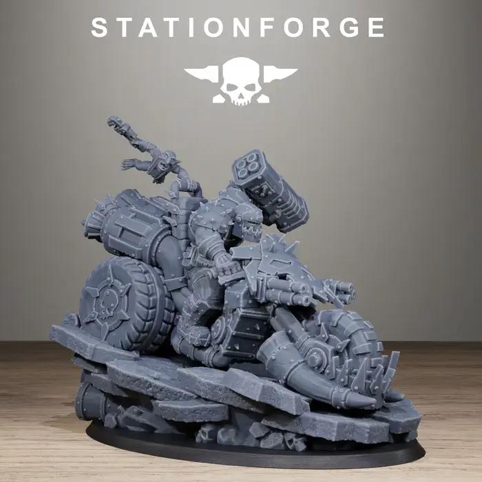 Orkaz Biker Boss-Tough, résine, haute précision, miniatures, accessoires de jeu de table, modèle gri