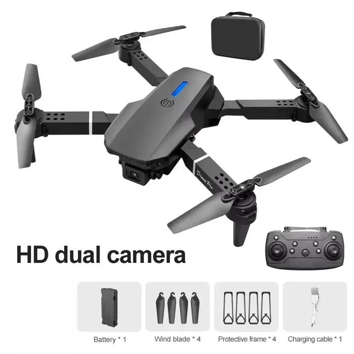 Drone extérieur E88, WIFI intégré, fonction de retour à une touche, quadricoptère flexible, vol stab