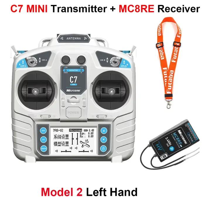 MicroZone C7 MINI MC7 2.4G transmetteur de contrôleur avec système Radio récepteur MC8RE pour avion 