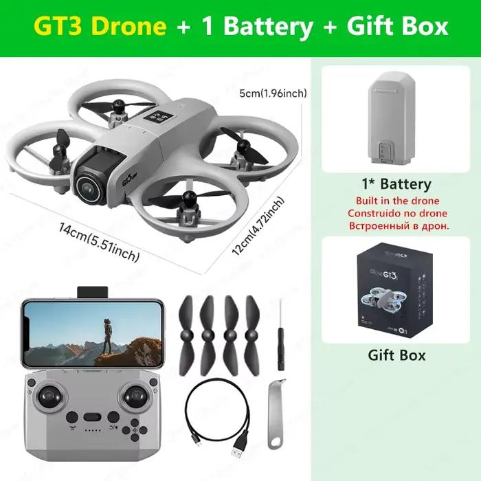 NOUVEAU Drone GT3 8K 4K Professionnel HD 180 °   ESC double caméras Mini WIFI Dron évitement d'obsta