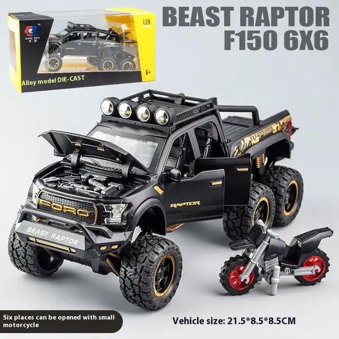 Modèle en alliage Raptor F150 1:24, son et lumière cool, ornements de bureau exquis, la meilleure co
