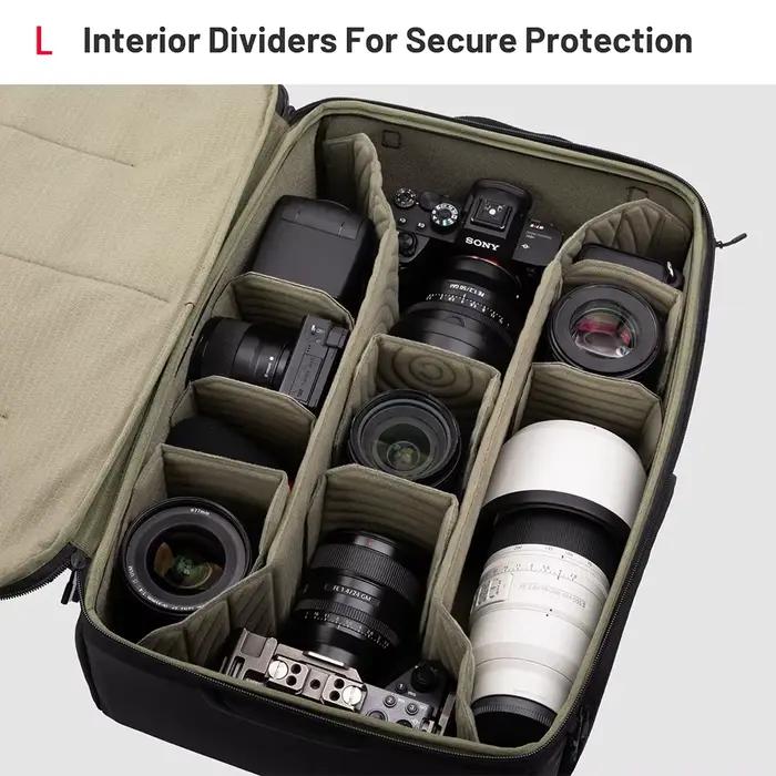 IcalYTECH-Poudres d'objectif en L avec cloison épaisse, sac d'insertion d'appareil photo, objectif D