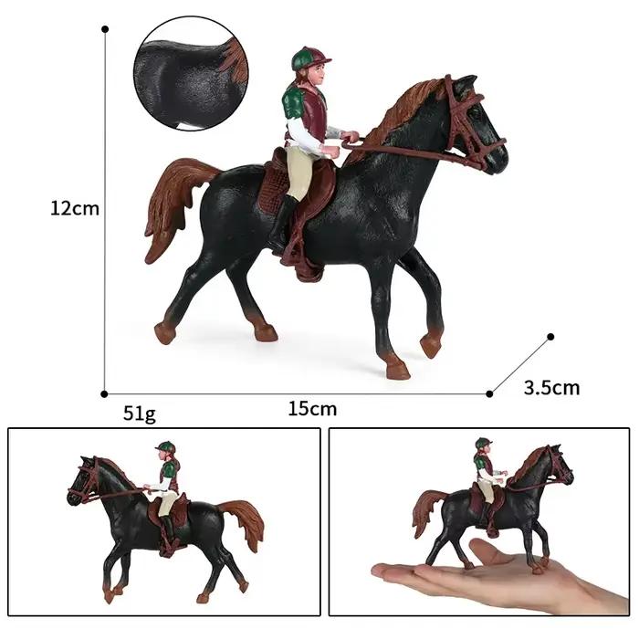 Figurines de simulation d'animaux, modèles de courses de chevaux, figurines d'action et jouets, coll