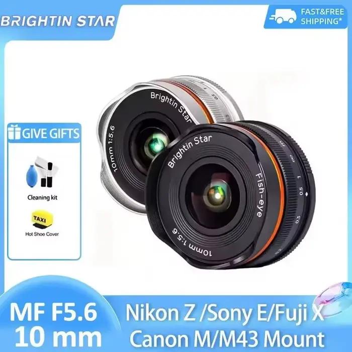 Brightin Star 10mm F5.6 APS-C grand Angle Fisheye Prime objectif de mise au point manuelle pour Sony