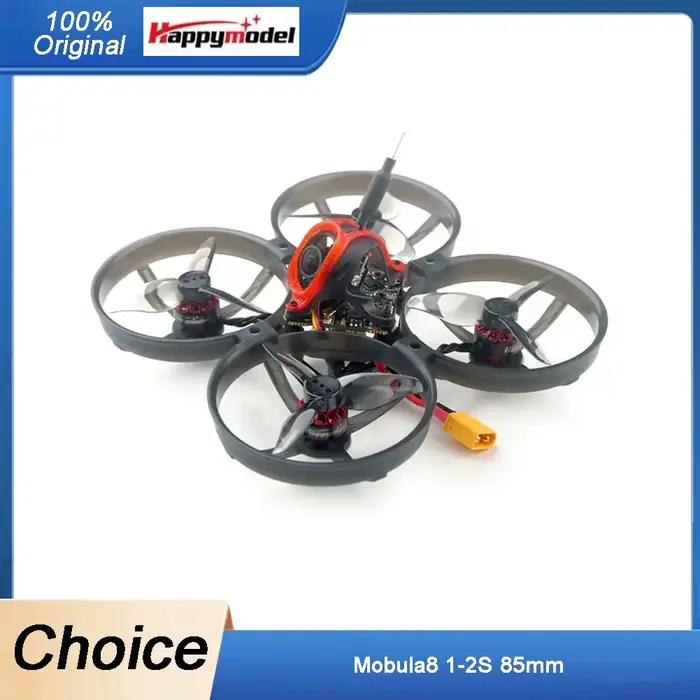 Happymodel Mobula8 85mm Micro FPV Whoop Drone 1-2S avec Contrôleur de Vol X12, Moteur 1103, VTX 400m