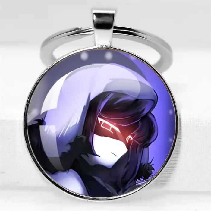 Porte-Clés avec Pendentif en Verre, Accessoires de Bijoux, Cadeau Robot Tueur, Dessin Animé Kawaii, 