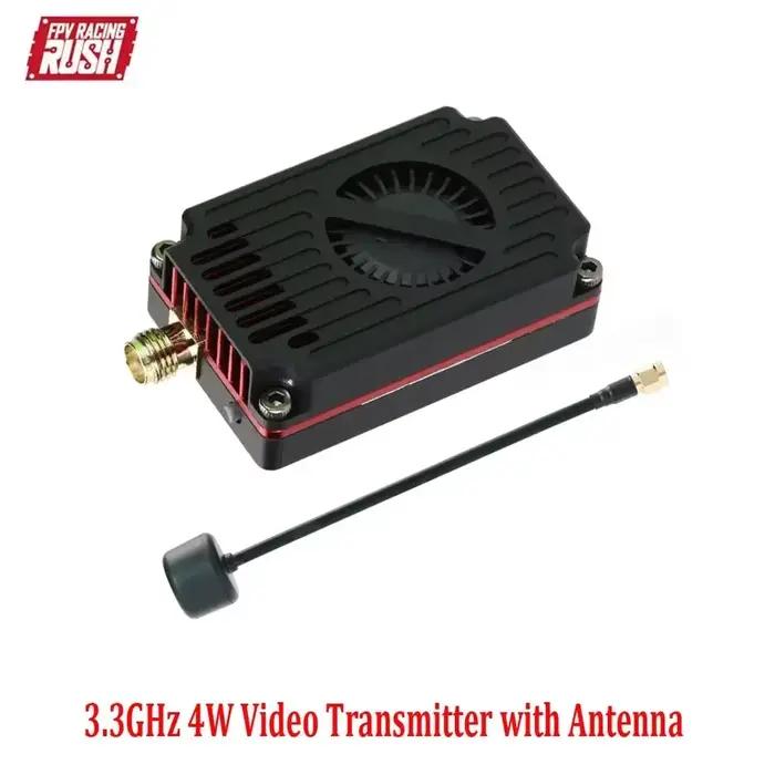 RUSHFPV 3.3G 4W VTX IRC Tramp 7-30V Émetteur vidéo et module VRX 3.3GHz pour drone FPV longue portée
