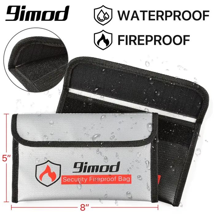 9imod 5x8 pouces Portable sac ignifuge antidéflagrant étanche Lipo batterie sac de sécurité Document