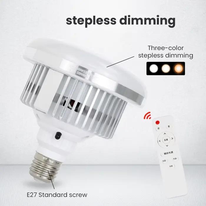 Inda-Éclairage de photographie LED, ampoule avec support à bras long, télécommande pour diffusion en