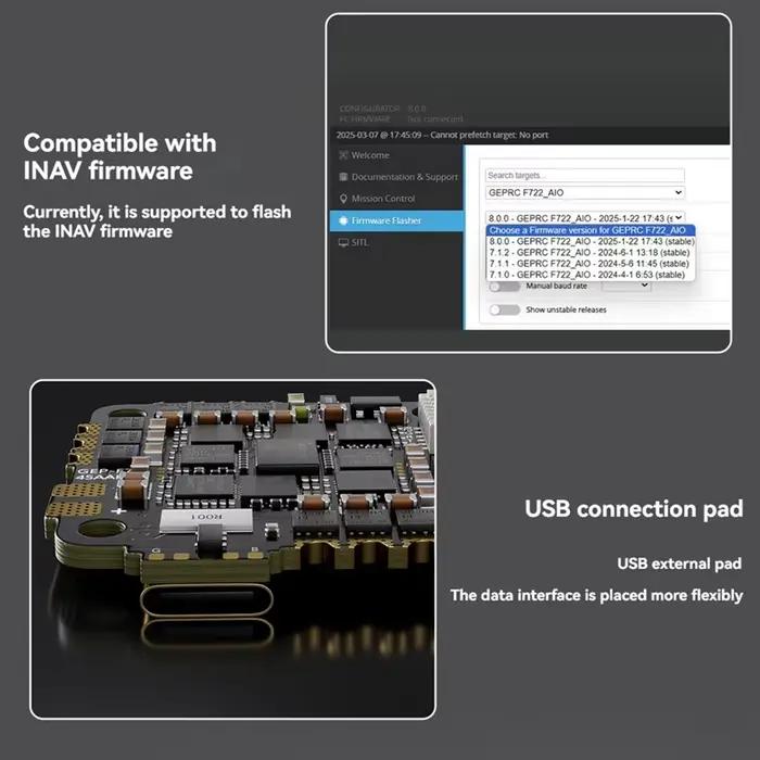 Firmware ELECT-F722 pour Drone RC FPV, prend en charge BLS 45A ESC 2-6S 25.5x25.5Mm F722 45A 32 bits