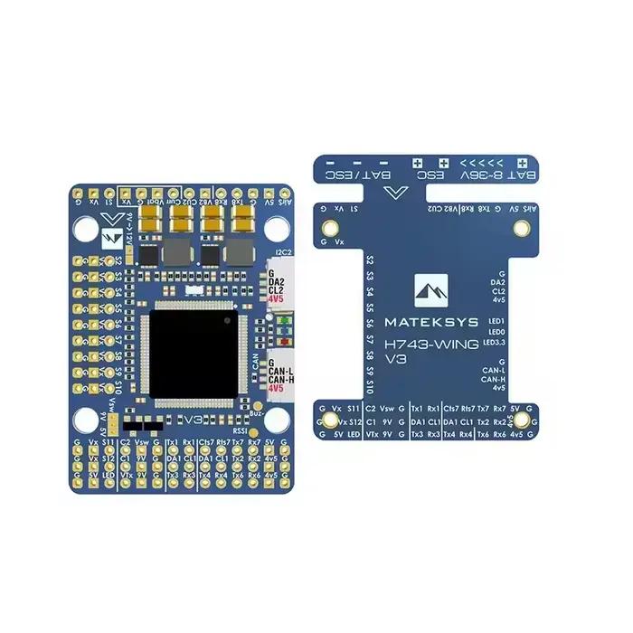 Contrôleur de vol MATEK H743-WING V3 STM32H743VIT6 3-8S avec OSD intégré et Blackbox, compatible LiP