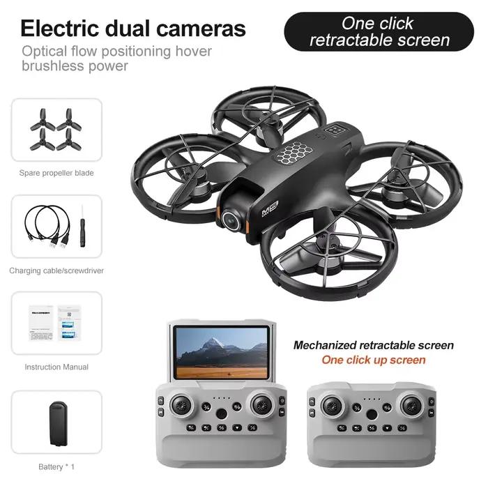 Drone jouet 8K M5 avec flux optique, grand écran, double caméra, photographie améliorée, écran rétra