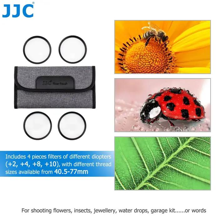 JJC Kit de filtre d'objectif en gros plan Macro avec pochette de filtre pour Sony A6600 A6500 + 2 + 