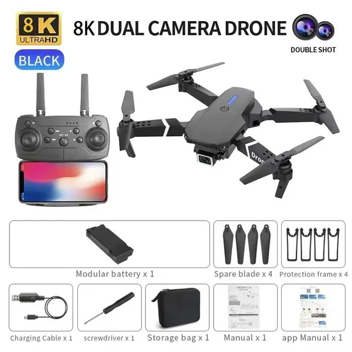 Drone professionnel 2026 E88 Pro HD 4K avec double caméra, localisation par flux optique, quadricopt