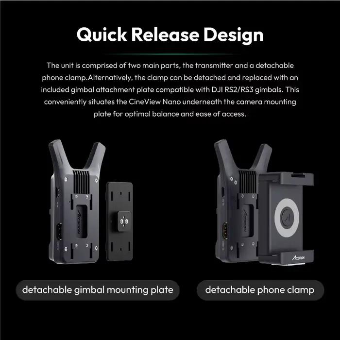 Émetteur vidéo sans fil Accsoon CineView Nano, système de transmission vidéo sans fil HDMI 5G pour D