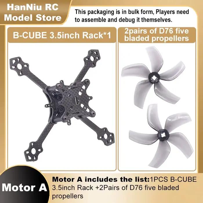 Kit de châssis de drone FPV B-CUBE 3,5 pouces en fibre de carbone, drone de course quadricoptère, co