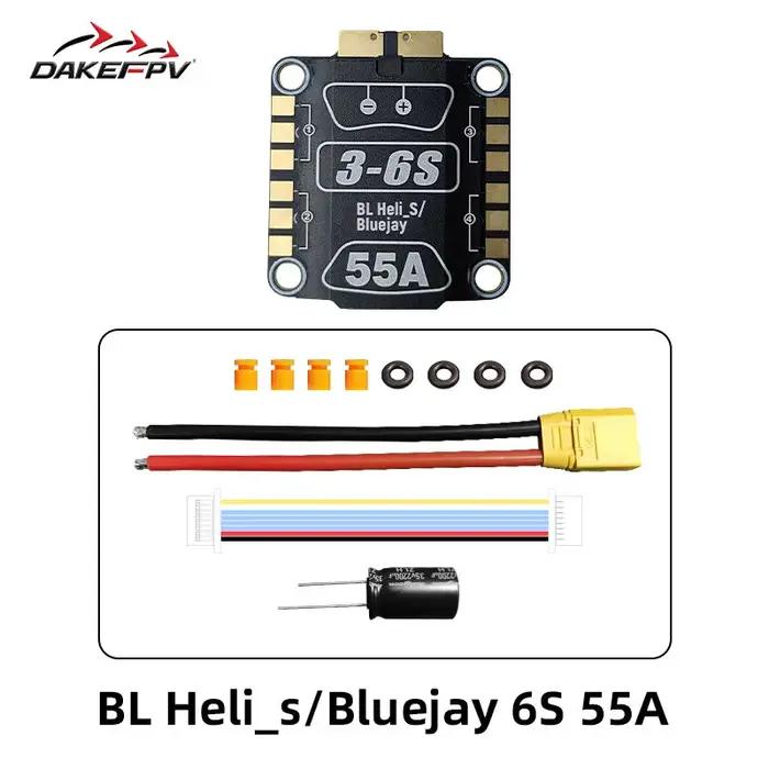 Contrôleur de vitesse électronique (ESC) métallique DAKEFPV BLHeli_S/Bluejay 3-6/3-8S 55A/60A/70A po