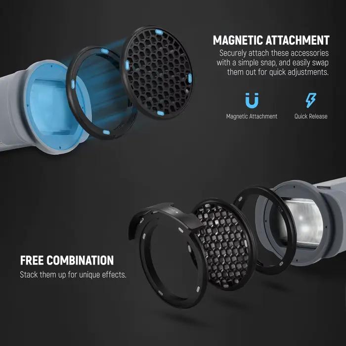 NEEWER CRM5 Kit d'accessoires de Flash magnétique pour adaptateur de tête carrée à ronde Flash Q3 av