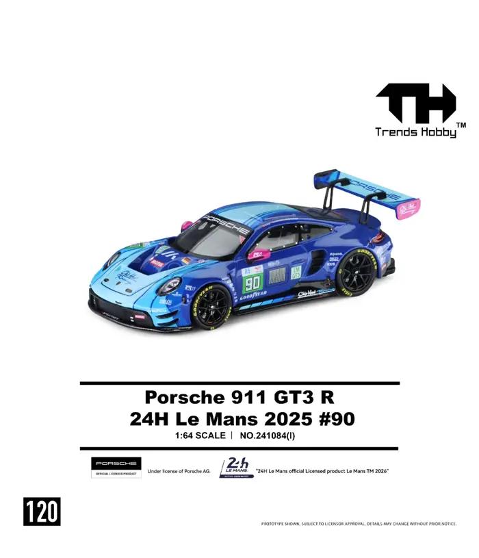 TH 1:64 Porsche 911 GT3 R-2025 Le Mans LMGT3 Modèle de voiture de course en alliage