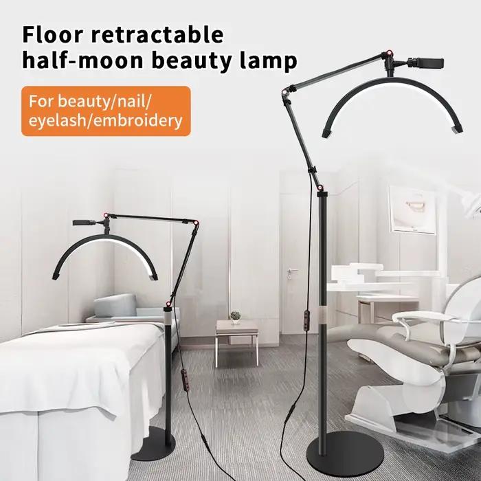 16 pouces LED demi-lune cils lumière température 3000 K-6000 K sol LED anneau lampe pour beauté du v