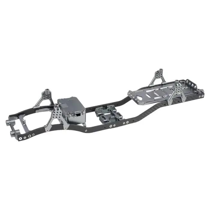 Jeu de châssis SCX10 pour chenille 1/10 RC avec Rails en Fiber de carbone, attelle métallique, plaqu