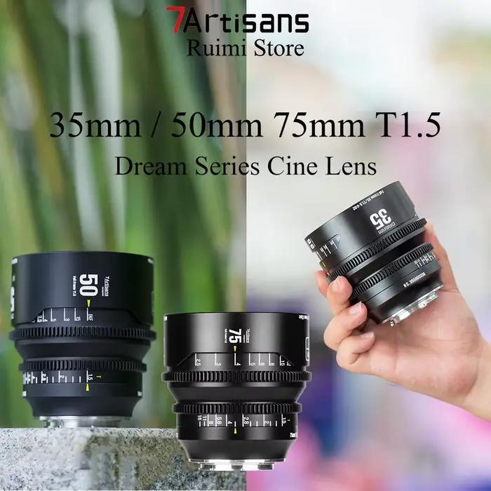 Objectif cinéma 7Artisans 35mm T1.5/50mm T1.5/75mm T1.5 série Dream, objectif à mise au point manuel