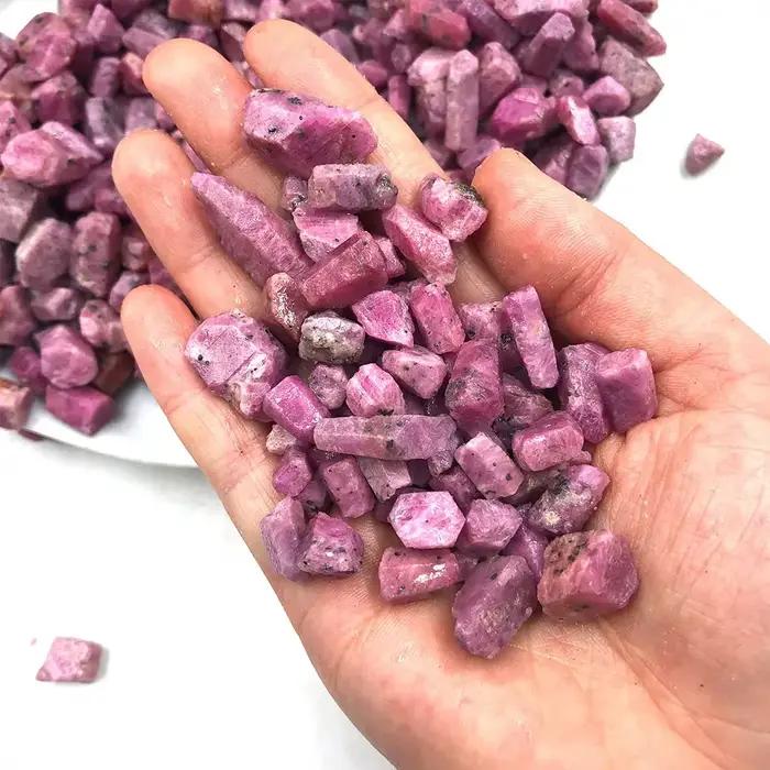 Gravier de Corindon Rouge Naturel, Spécimen Minéral Brut Rare, Objets de Collection, Utilisé pour la