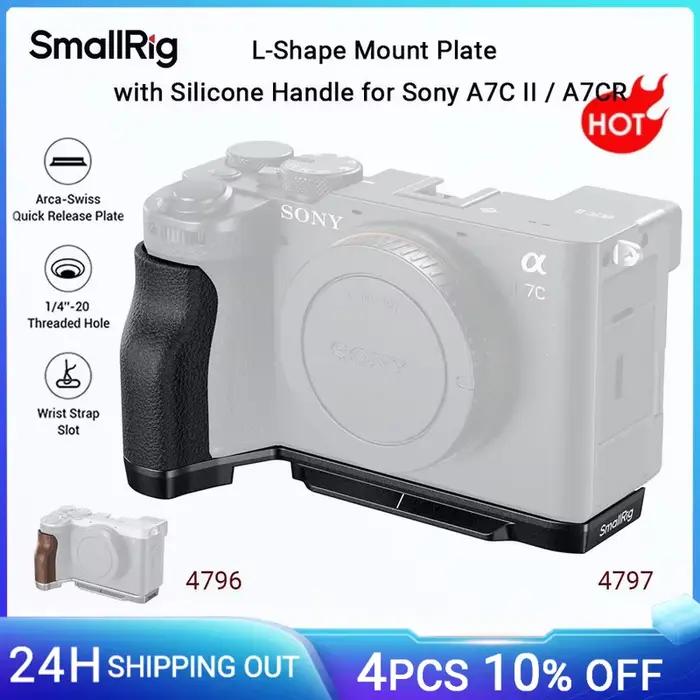 SmallRig-Plaque de montage en forme de L avec poignée en silicone, plaque de dégagement rapide Arca-